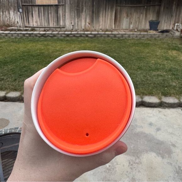 Starbucks Watercolor Tropical Sunset Ombre Ceramic Tumbler Cup 12 oz Orange Teal - Picture 11 of 11